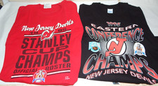 2 NEW JERSEY DEVILS NHL T-Shirt Large 1995 Stanley Cup Champions and Conference