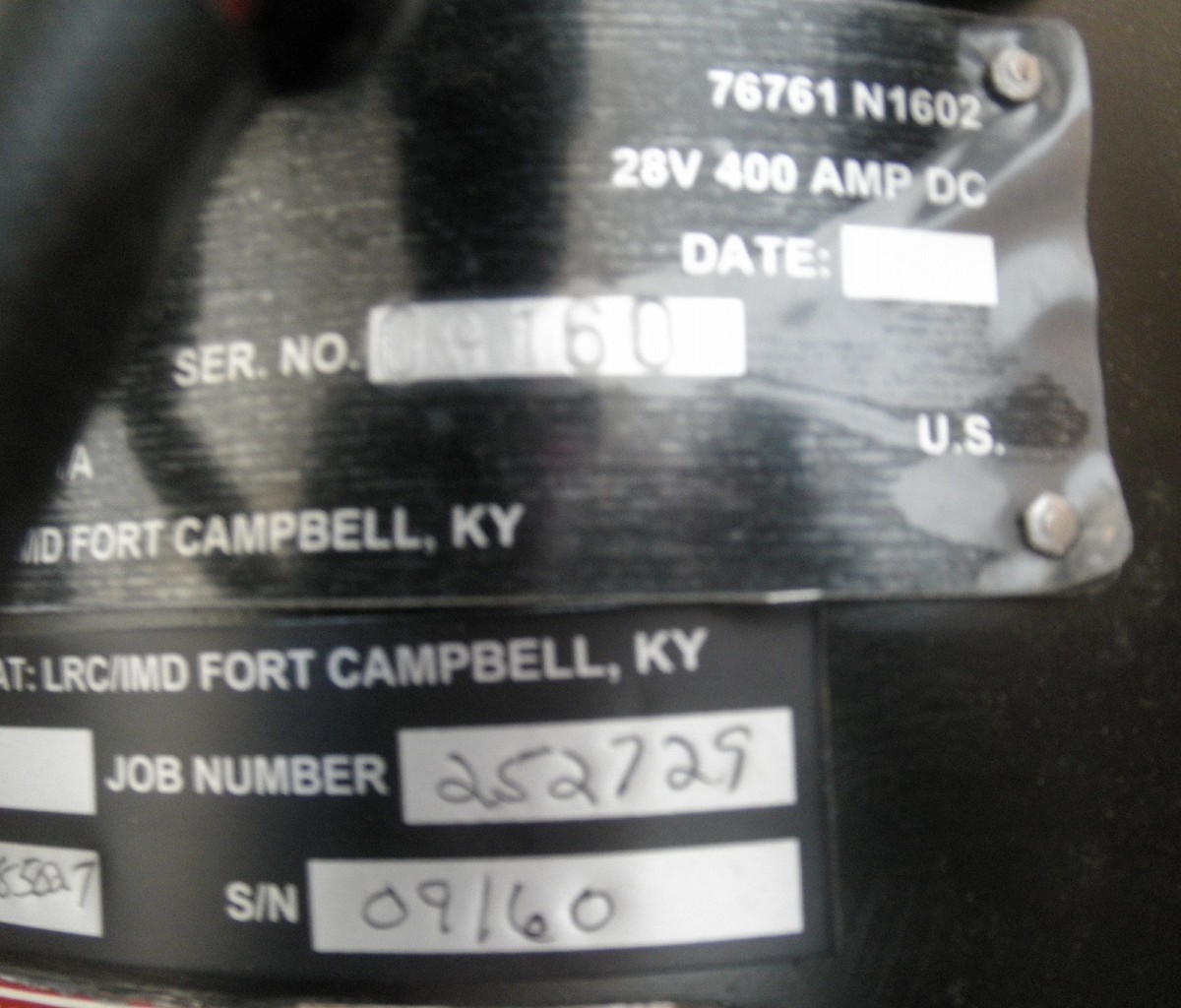 2920-01-598-5027 N1602-2 12518691 Generator; Engine