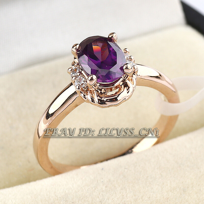 R3162 Women's Engagement Wedding Ring 18KGP CZ Rhinestone Crystal Size