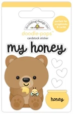 Doodlebug Stickers Doodle-pop 3D My Honey Pot Bear Paw Bee Hearts