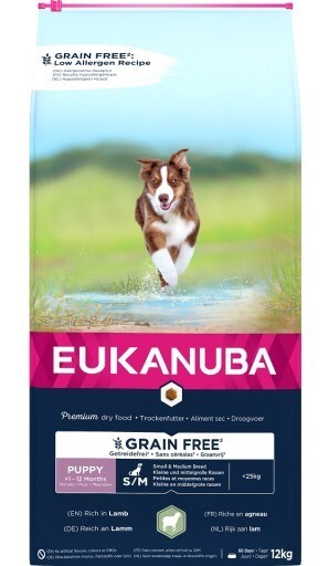 8710255190198 EUKANUBA Grain Free Puppy Small&Medium Lamb dry