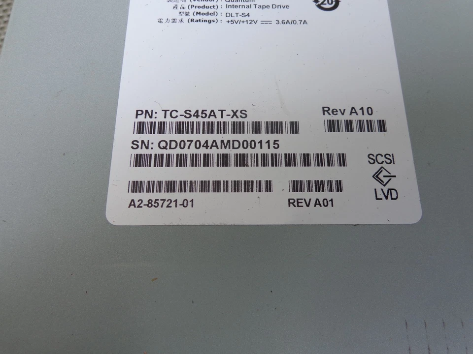 Quantum Tape Drive INTERNAL DLT-S4 LVD 1.6Tb DLTS4 TC-S45AT-XS TC-S45AT-EY -BR - Image 3 of 4