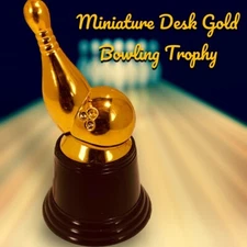 Miniature Gold Desk Top Bowling Trophy!