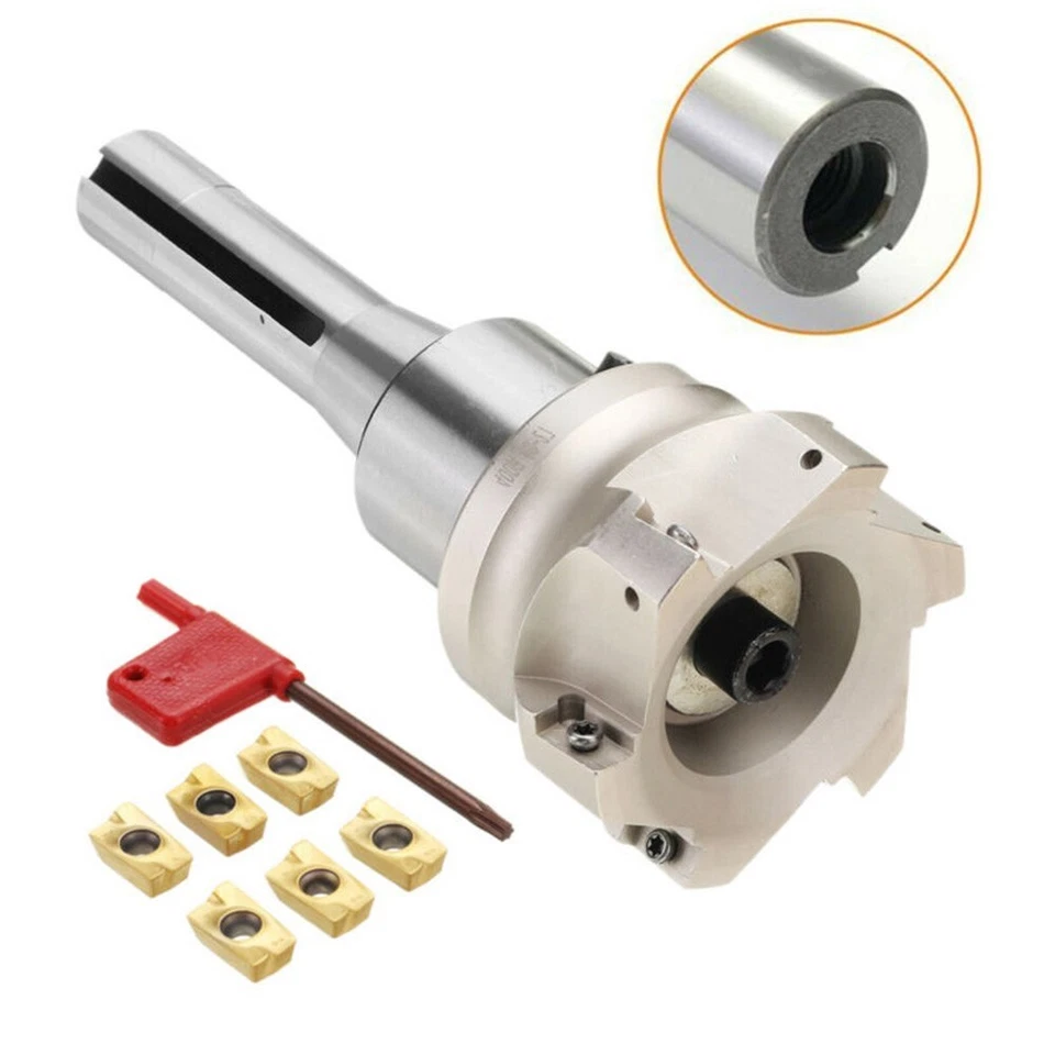 400R 80mm Face End Mill CNC Cutter R8 FMB27 Arbor APMT1604 Carbide T15-Wrench - Image 4 of 4