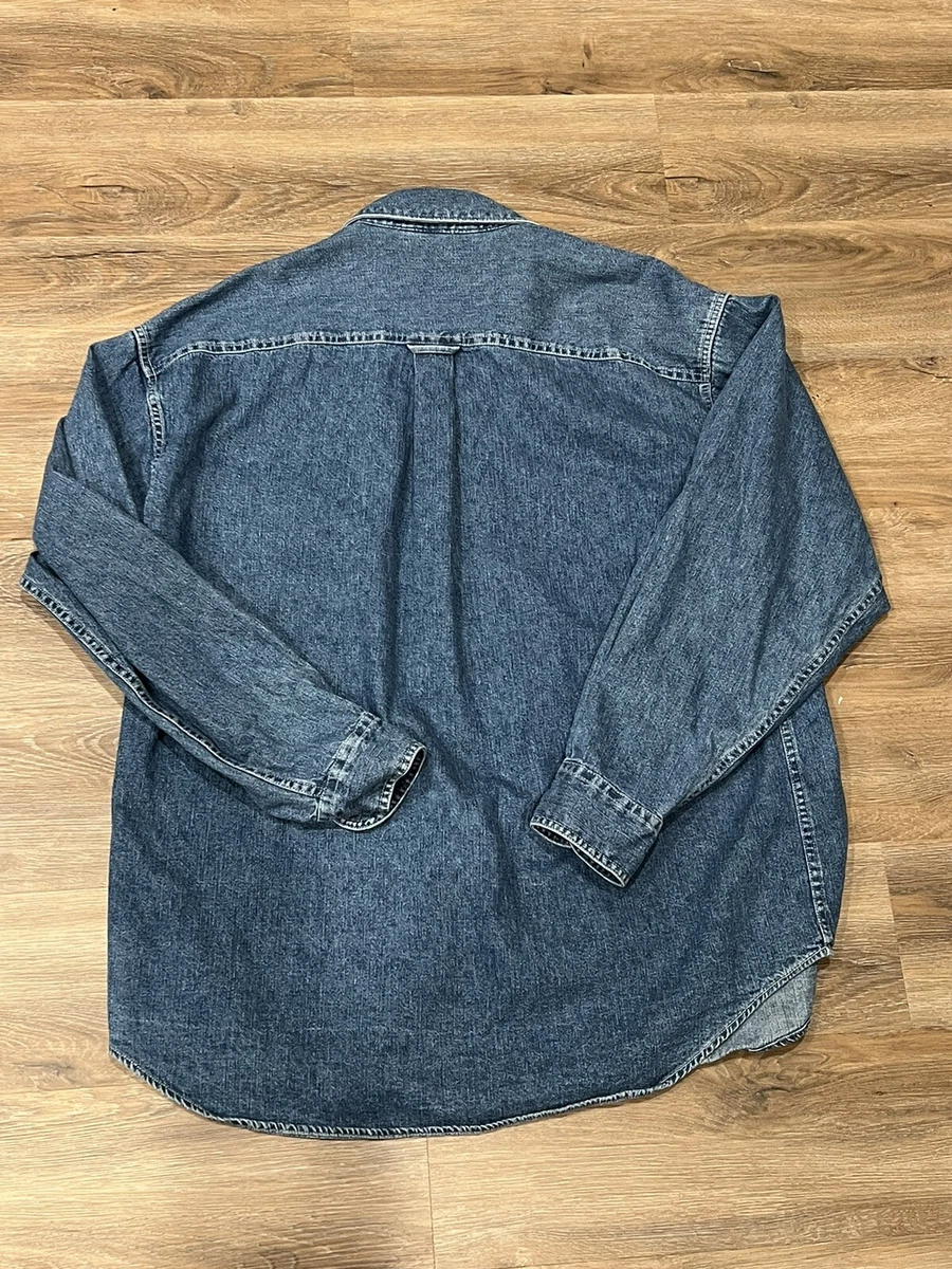 Superman Warner Bros Studio Store Jean Denim Shirt Size Large