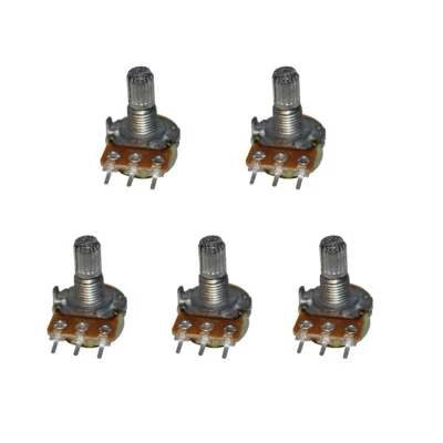 COMPSTUDIO 5 Pcs B50K 50K Potentiometer knob Linear WH148 3Pin 15mm SHAFT