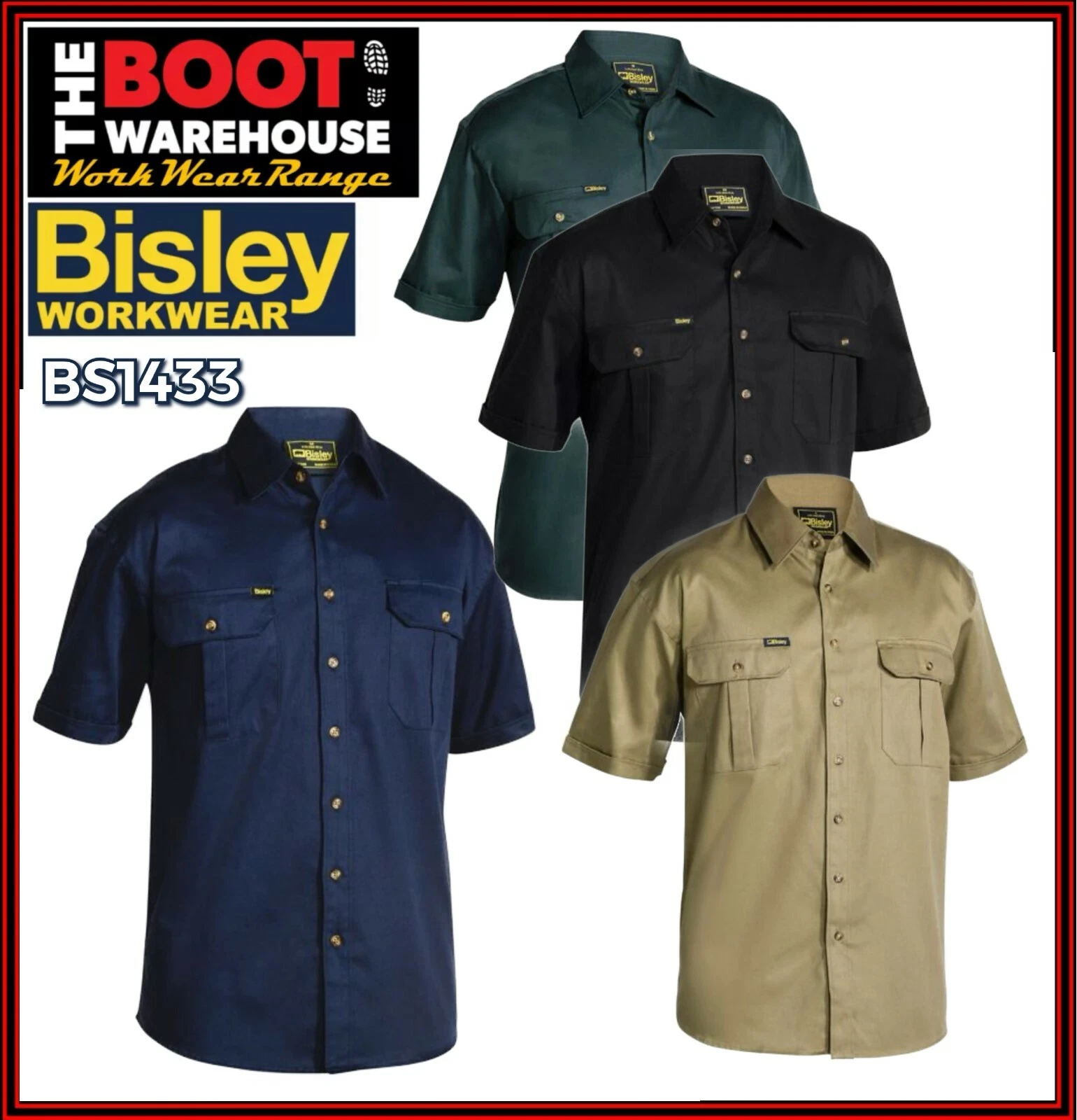 Bisley BS1433 Short Sleeve Work Shirt Original Cotton Drill PRE ORDER
Opens in a new window or tab