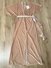Glamorous Velvet Nude Pink Dress Size S New