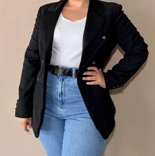 Cheap and Chic by Moschino Women's Black Single-Breasted Blazer Jacket