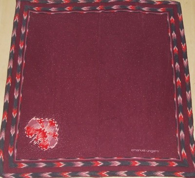 SCHAL 100% REINE SEIDE SILK VINTAGE DAMEN EMANUEL UNGARO (272) 80cm x 80cm