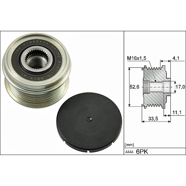 INA 535 0025 10 Generatorfreilauf FüR Porsche 911 Boxster 996 997 986 987-image