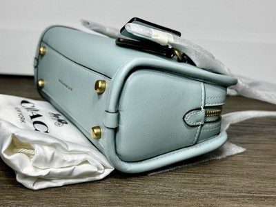 Coach Swing Zip Bag 20 in Light Blue Glovetanned Leather CAM45 NWT