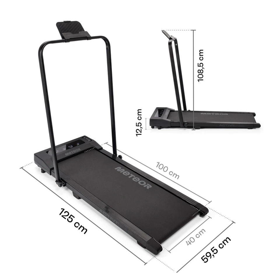 Elektrisch Laufband mit Handlauf 3 in 1 Walking Pad Apps klappbar 10 km/h 120 kg - Bild 2 von 4