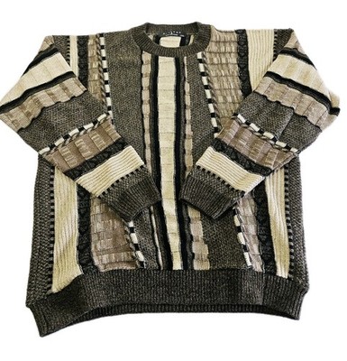 Vintage Protege Collection Multi Color 90s Style Textured Sweater Men's Sz 2XL