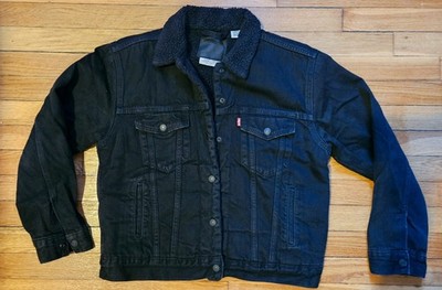 Levis Trucker Jacket Sherpa Forever Black