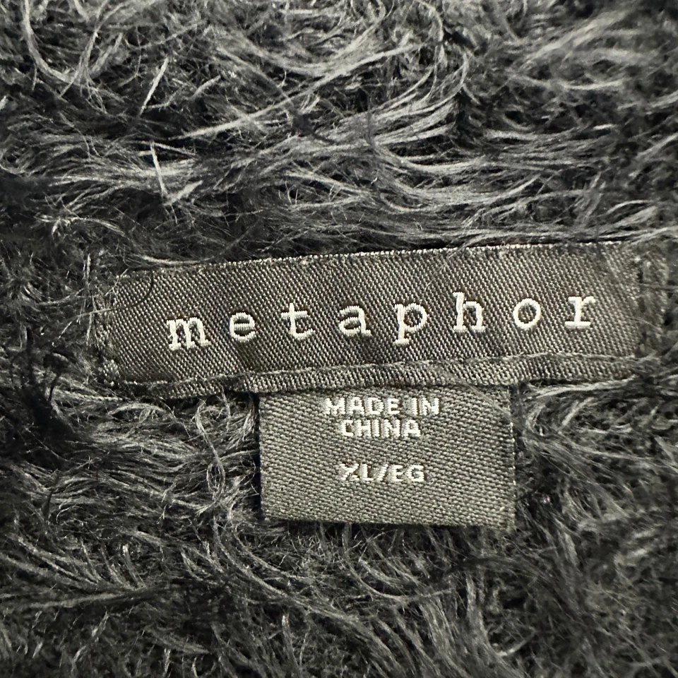 女士 Y2K Fuzzy 露肩毛衣 XL 码毛茸茸针织 Y2K Glam Grunge Cozy Chic — 第 3/4 张图片