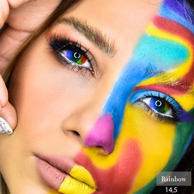 Rainbow  Regenbogen Kontaktlinsen   Anime Cosplay Halloween Horror Party  
