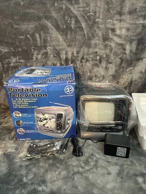 vintage 5" Electro Brand black & white B&W TV radio receiver new Sealed! - Image 1 of 4