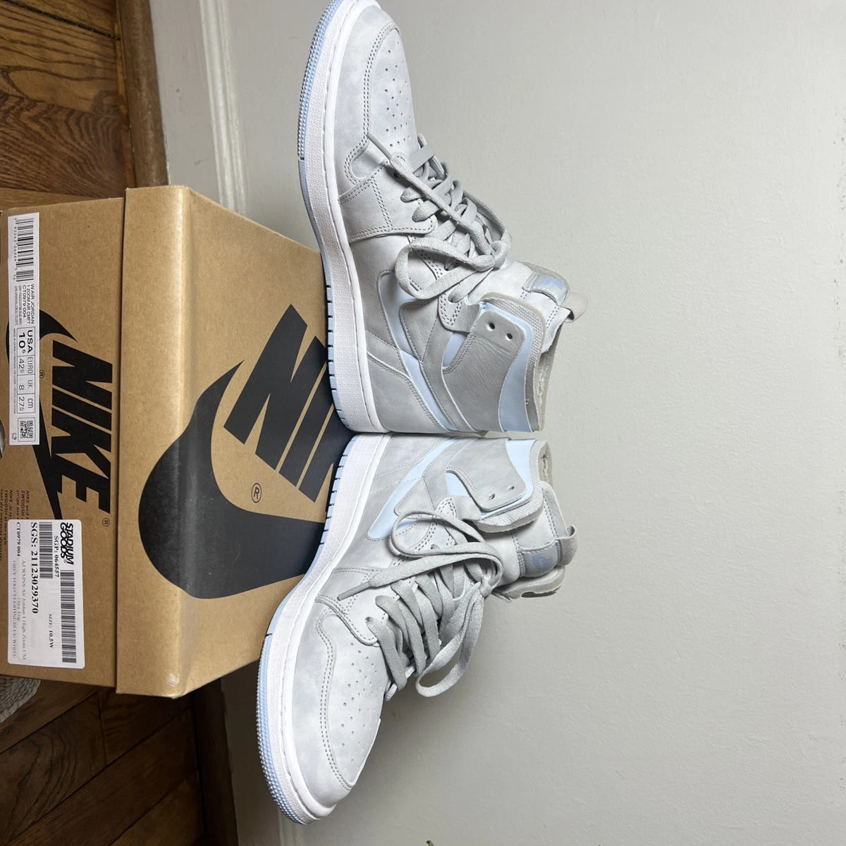 Jordan 1 Zoom Comfort High Cool Grey Light Blue W for sale | eBay