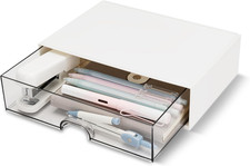 Desk Organizer Drawer, Clear Plastic Desk Storage Box, Desktop Organization for