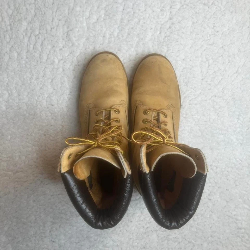 Botas altas Timberland vintage hechas en EE. UU. para hombre color tostado ropa de trabajo años 90 desgastadas 9,5 Foto 4 de 4