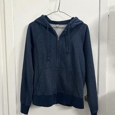 Uniqlo Blue Cotton Knit Full Zip Hoodie Long Sleeve Size M