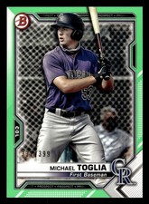 2021 Bowman - Prospects Michael Toglia #BP-137 Neon Green Border /399 