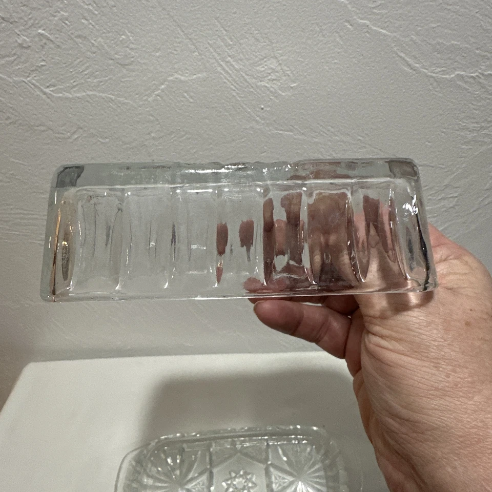 Anchor Hocking Precut Clear Star Of David Butter Dish Vintage - Image 3 of 4