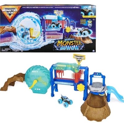  Monster Jam Megalodon Monster Wash, Includes Color-Changing Truck, Interactive
