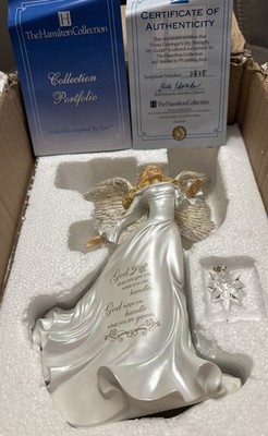 Hamilton Dona Gelsinger Angel Figurine Carries Glass Star w/ Swarovski Crystal!!