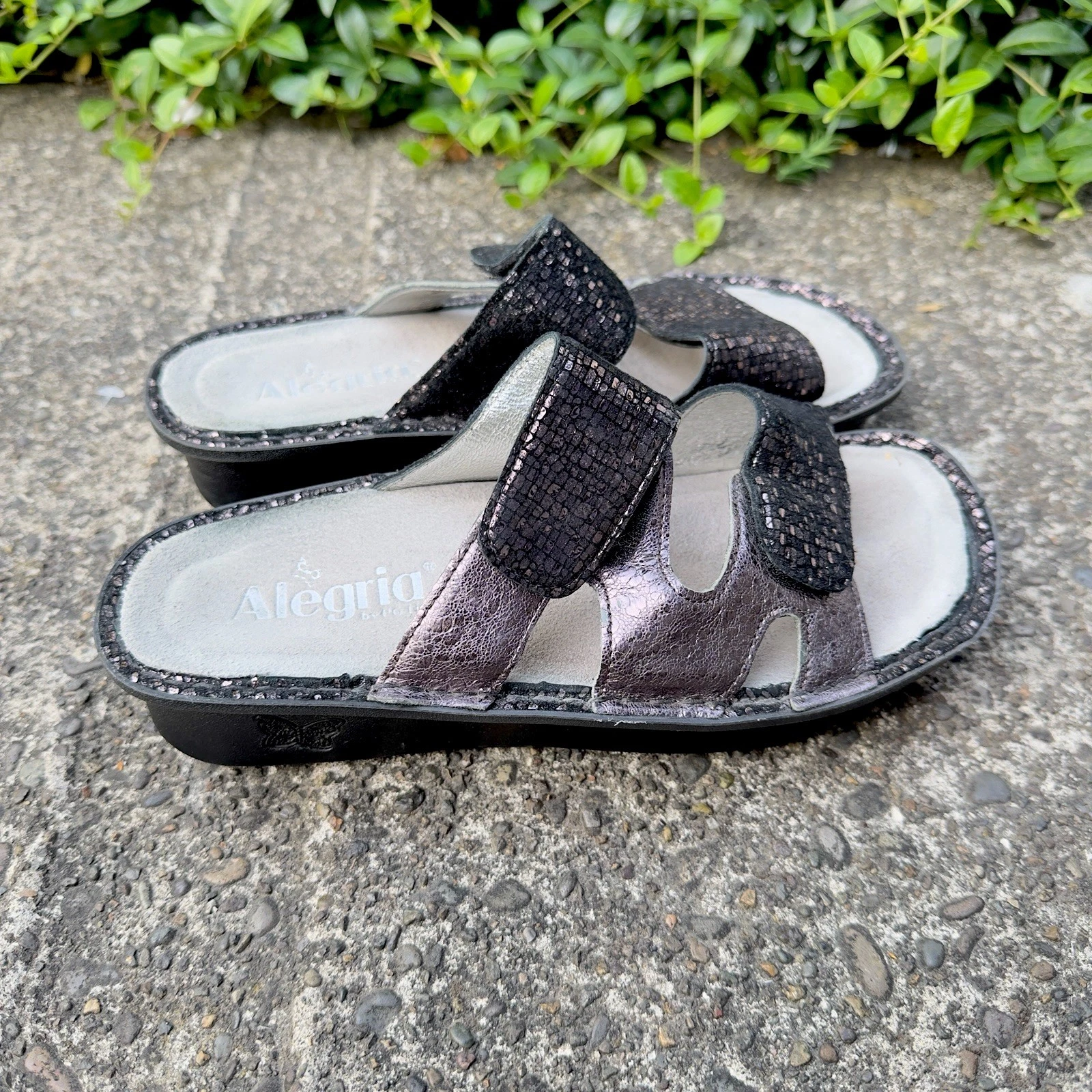 s-l1600 Alegria By PG Lite Women’s 37 US 7 Camille Tile Me More Pewter Sandals CAM 767