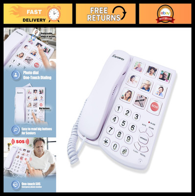 Big Button Corded Phone for Seniors, Hands-Free, One-Touch Dial, Memory 9 Groups