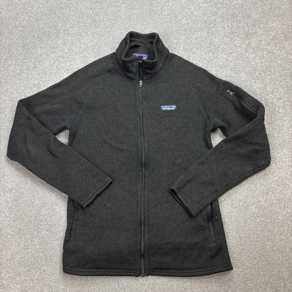 Patagonia Fleece Womens Medium Black Better Sweater Full Zip Logo Jumper Lady