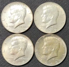 Lot Of 4 KENNEDY Half Dollar US Coins - 40% Silver - 1966 - 1969, JFK16s