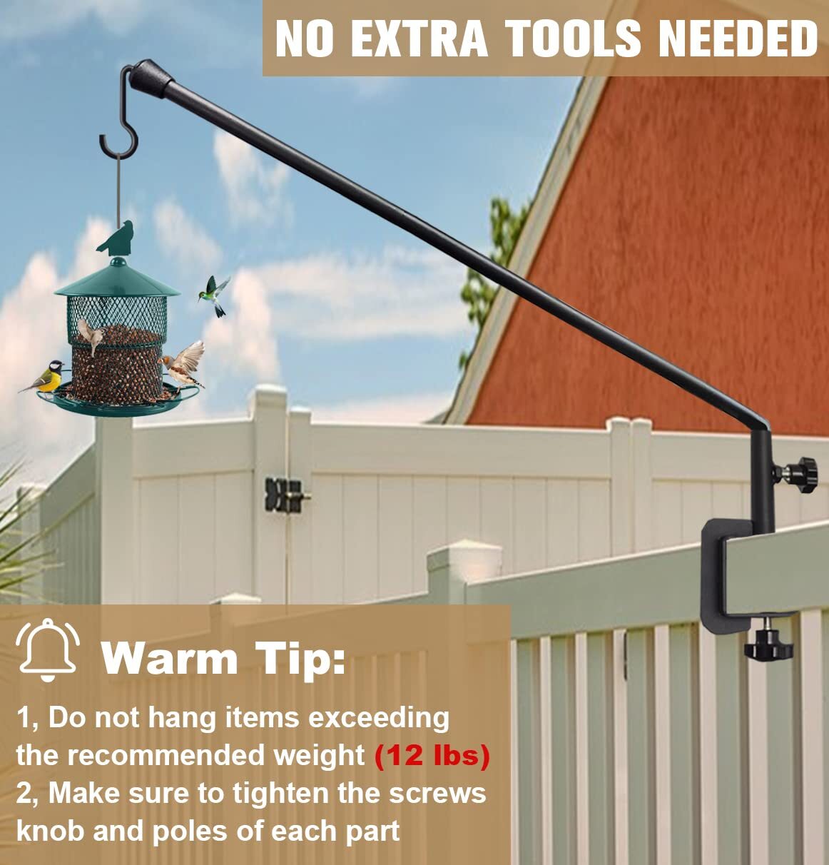 Outside Railing Hooks Bird Feeder Hook Tuohours 38
