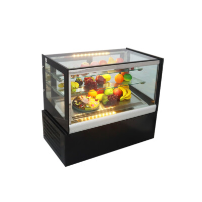 35.4''(90cm) Desktop Right Angle Refrigerated Cake Display Cabinet 220V LED Light