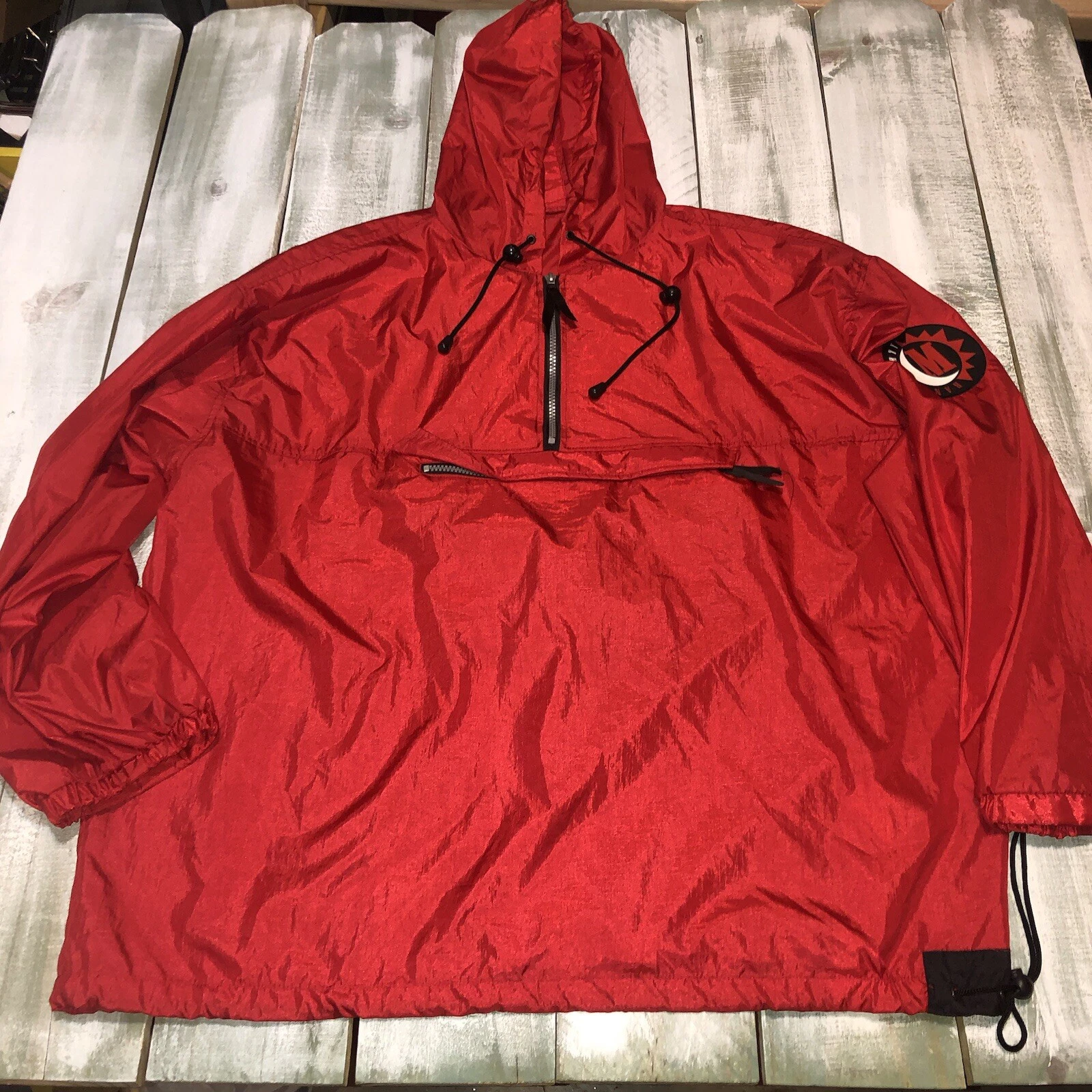 Vintage 90s Marlboro Packable Hooded Windbreaker Mens XL Ranch Party Packable