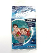 H2O Go Inflatable Kids Swim Arm Bands Ages 3-6 Strawberry Print Summer Pool Fun