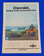 1972 Chevy Impala Custom Coupe Original Color Print Ad Free Ship Chevrolet Green