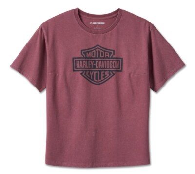 HARLEY-DAVIDSON Bar & Shield Oversized Boxy Shirt für Damen Crushed Berry