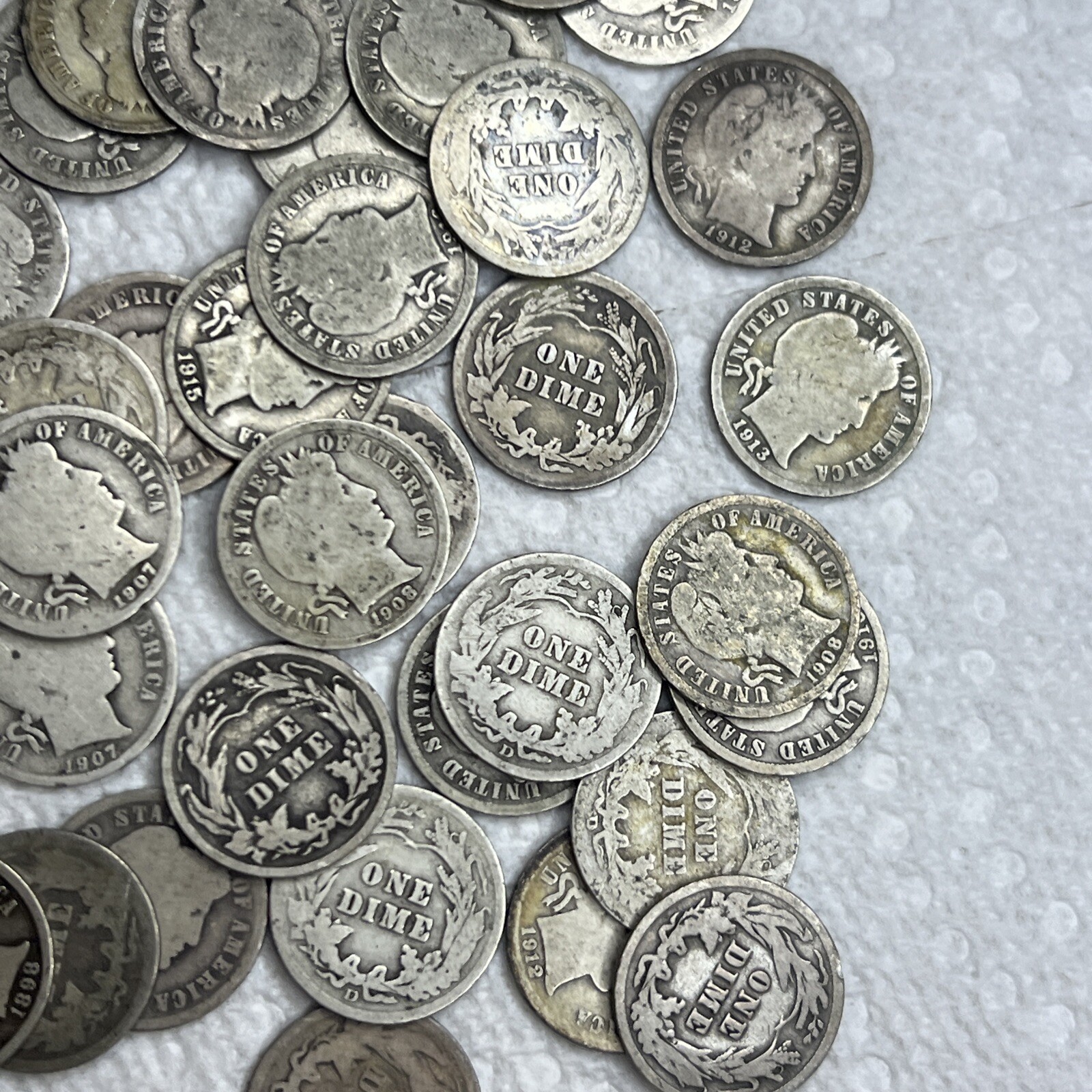 Barber Silver Dimes Roll Lot of 58 Silver Barber Dimes eBay