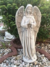 Steinfigur Engel mit großen Flügeln Steinguss Skulptur, Statue, Gartenfigur