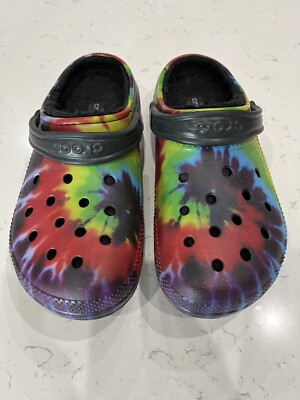 Crocs Classic Lined Tie Dye Clogs Heel Strap Size Mens 9 Womens 11 Crocs Classic Lined Tie Dye Clogs Heel Strap Size Mens 9  main image 4