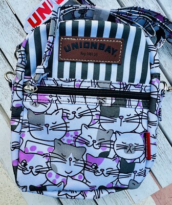 UNIONBAY KITTY CAT PRINT CROSSBODY BAG 8”X7”~NEW | eBay