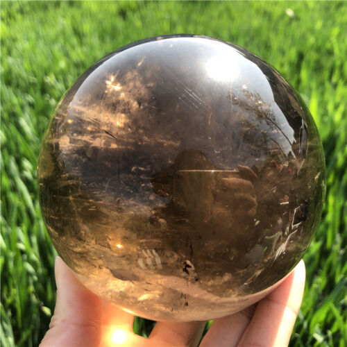 3.63LB Natural Smokey Quartz sphere quartz Crystal Ball Reiki gift specimen - Afbeelding 1 van 24