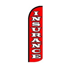 Insurance Swooper Flutter Feather Flag  3ft W x 11.5ft Tall