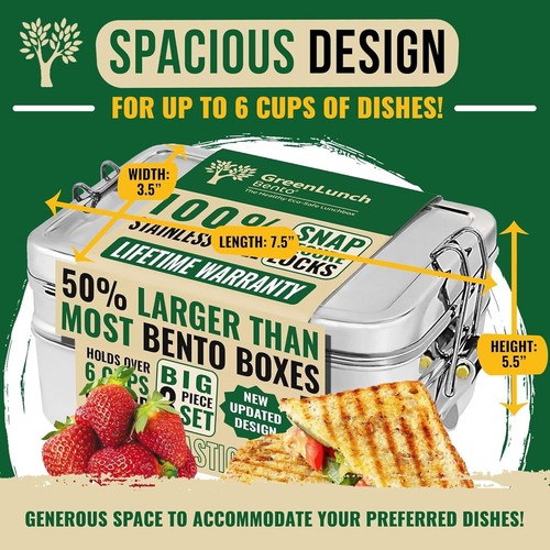 Crack-Resistant 3-Compartment Bento Box - Eco-Friendly Lunch Solution for Adults - Picture 5 of 9