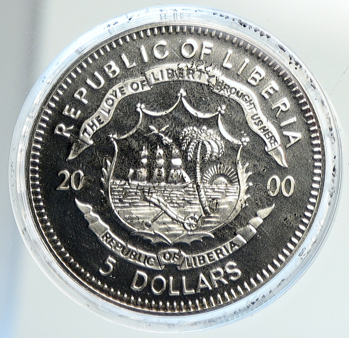 2000 LIBERIA Attack on PEARL HARBOR Airplane ZERO Proof 5 Dollar