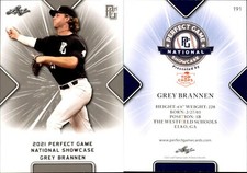 GREY BRANNEN 2021 LEAF PERFECT GAME NATIONAL SHOWCASE ROOKIE CARD #191