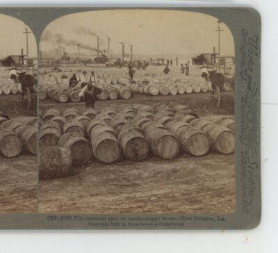 Sweetest Spot Sugar Levee New Orleans LA Louisiana Underwood USA Stereoview